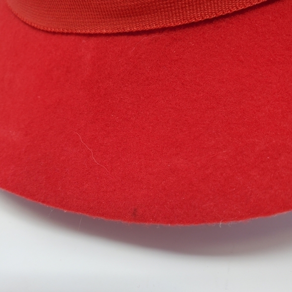 DORFMAN PACIFIC CO. DPC RED HAT 100% WOOL RED RIBBON ACCENT WOMEN SIZE MEDIUM - Picture 12 of 12